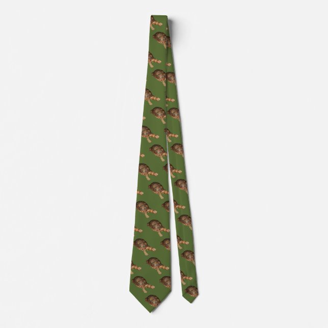   Tortoise pattern  in dark olive green Tie (Front)