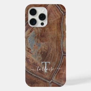 Tortoise Shell Pattern Animal Print Case/ Monogram iPhone 15 Pro Max Case