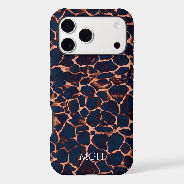 Tortoise Shell Personalized Monogram Phone Case (Back)