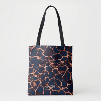 Tortoise Shell Personalized Monogram  Tote Bag