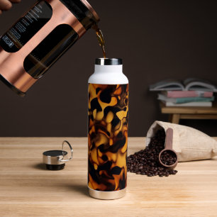 Tortoise Shell Turtle Shell Pattern Amber Brown Water Bottle