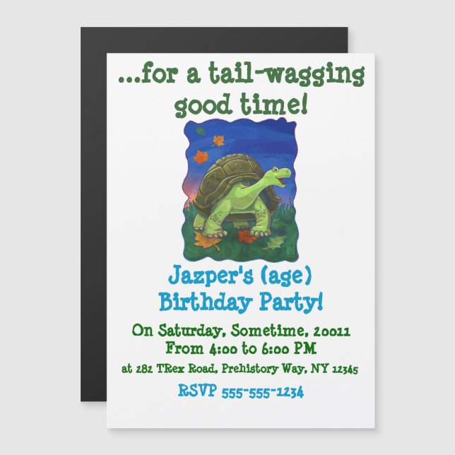 Tortoise Stationery Magnetic Invitation (Front/Back)