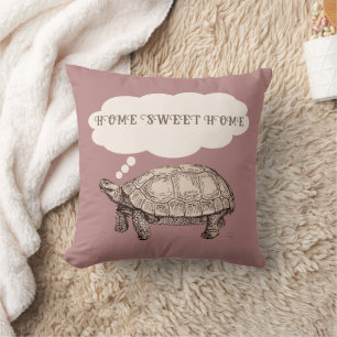 Tortoise / Turtle Funny Throw Pillow (Purple)