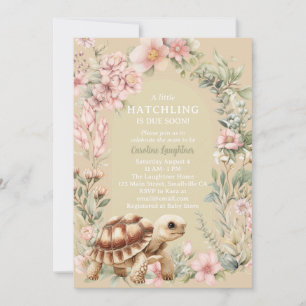 Tortoise Turtle Girl Baby Shower Invitation