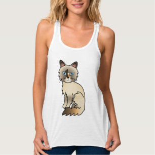 Tortoiseshell Birman / Ragdoll Cute Cartoon Cat Singlet