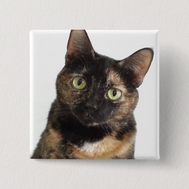 Tortoiseshell Cat 15 Cm Square Badge (Front)