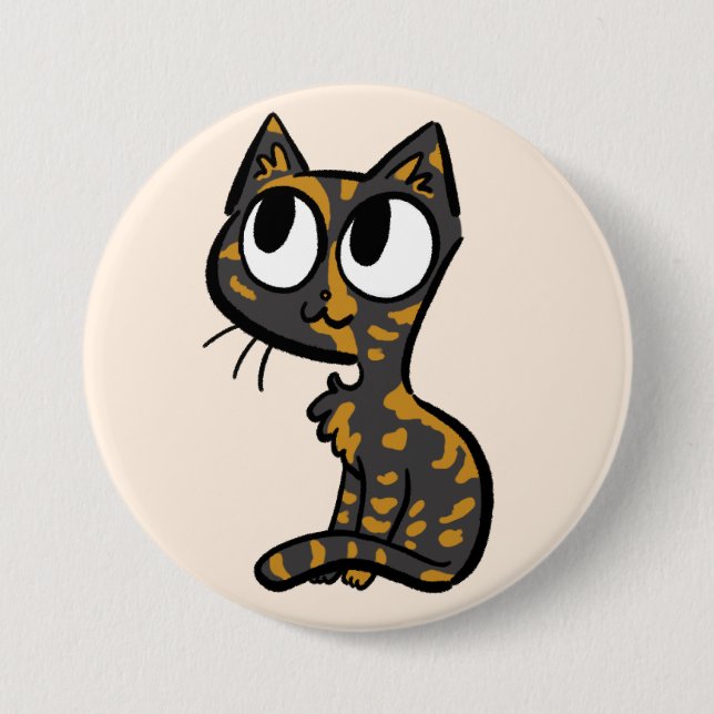 Tortoiseshell Cat Button (Front)