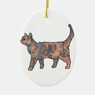 Tortoiseshell Cat Ceramic Tree Decoration