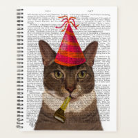 Tortoiseshell Cat with Party Hat