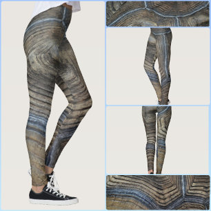 Tortoiseshell Grey and Brown Edgy Natural Pattern Leggings