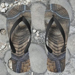 Tortoiseshell Grey and Brown Masculine Pattern Jandals