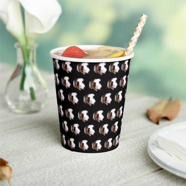Tortoiseshell Guinea Pigs Pattern, Paper Cups (Insitu)