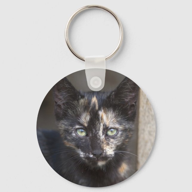 Tortoiseshell Kitten Key Ring (Front)
