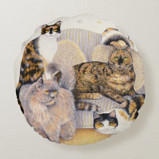 Tortoiseshell ladies round cushion (Back)