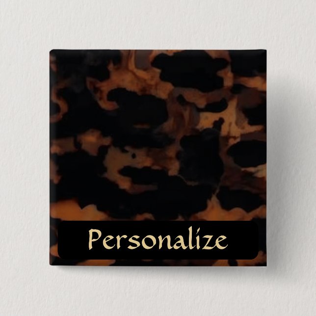 Tortoiseshell Seamless Pattern, Chic TortoiseShell 15 Cm Square Badge (Front)