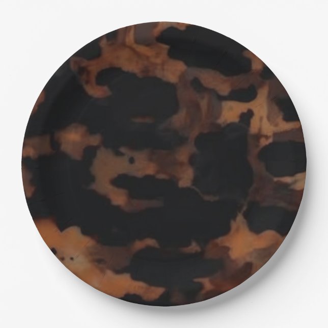 Tortoiseshell Seamless Pattern, Chic TortoiseShell Paper Plate (Front)