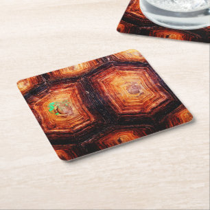 Tortoiseshell Square Paper Coaster