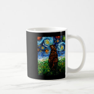 Tortoiseshell Tortie Starry Night Kitty Cat Art By Coffee Mug