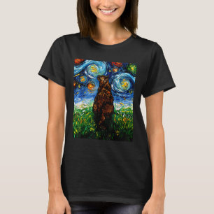 Tortoiseshell Tortie Starry Night Kitty Cat Art By T-Shirt
