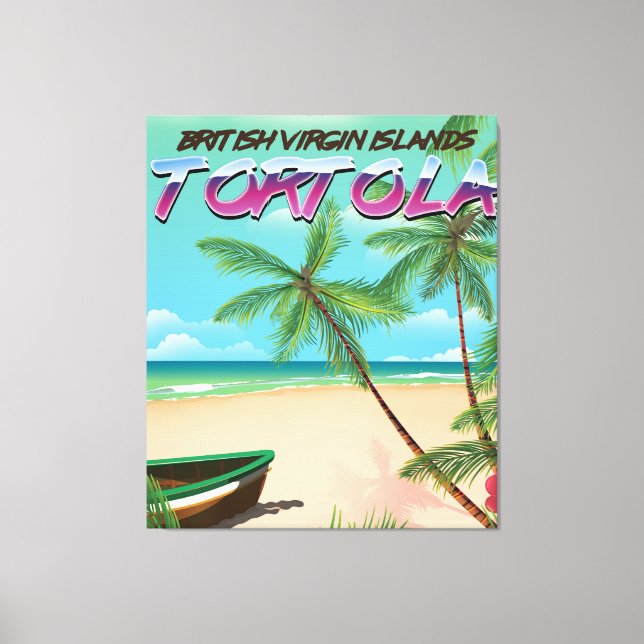 Tortola British virgin islands travel poster Canvas Print (Front)