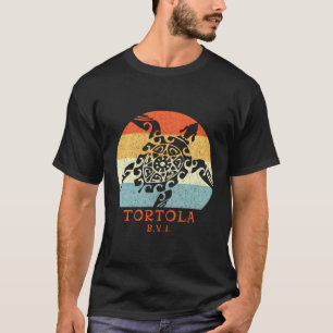 Tortola Bvi Tribal Turtle Vacation T-Shirt