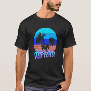 Tortola Retro Tropical Palm Trees Vacation   T-Shirt