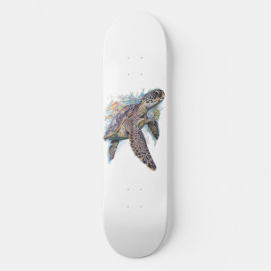 Tortuga de mar multicolor skateboard