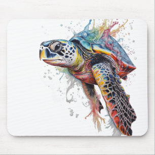 Tortuga marina multicolor mouse pad