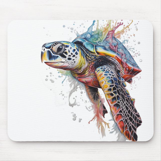 Tortuga marina multicolor mouse pad (Front)