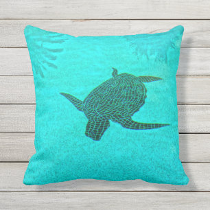 Tortuga Turtle Mosaic on Sanibel Island Florida Cushion