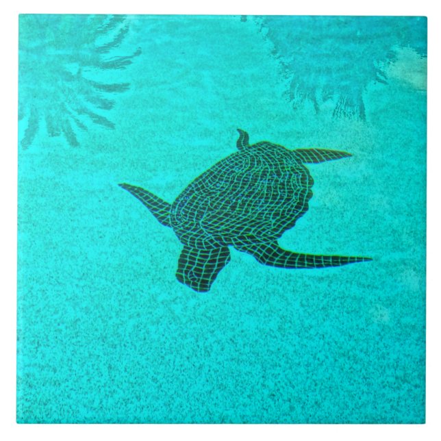 Tortuga Turtle Mosaic on Sanibel Island Florida Tile (Front)