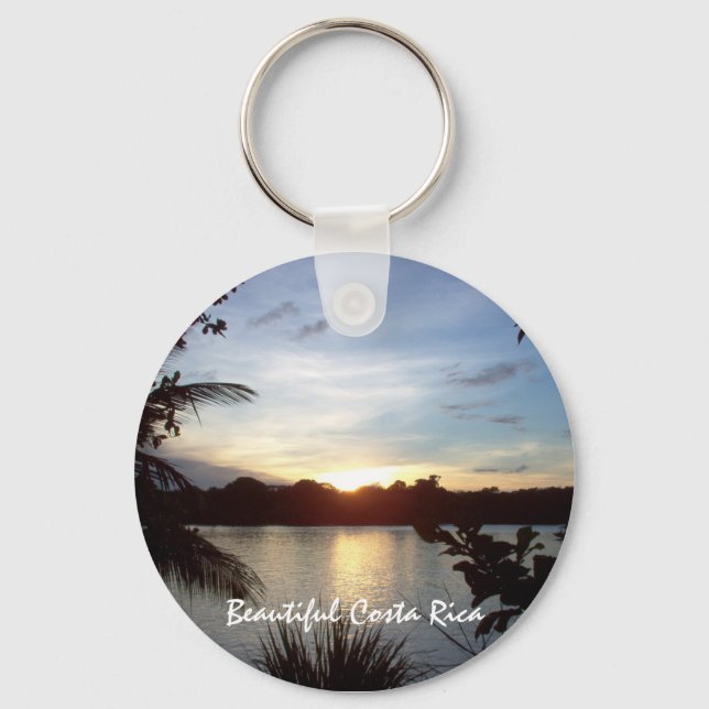 Tortuguero Evening - Sunset in Costa Rica Key Ring (Front)