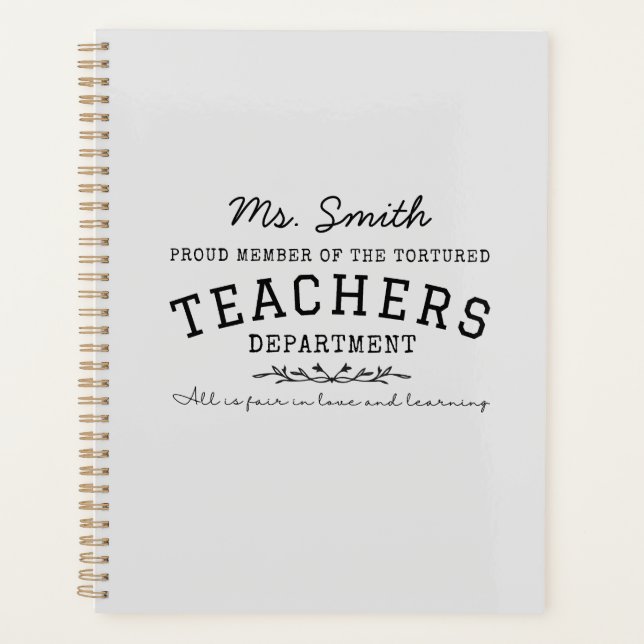 Tortured Teachers Department Custom Planner (Front)