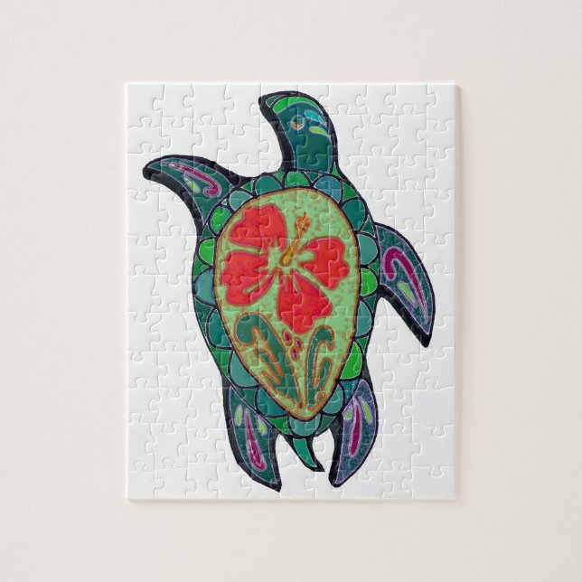 Tortus Hibiscus Jigsaw Puzzle (Vertical)