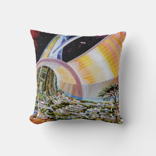 Torus Space Station Habitat Colony Artist Concept Cushion