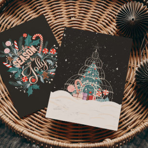 Tos the season to be jolly holiday postcard