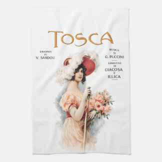 Tosca Opera Vintage - Puccini Opera Poster Design Tea Towel