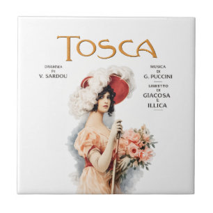 Tosca Opera Vintage - Puccini Opera Poster Design Tile