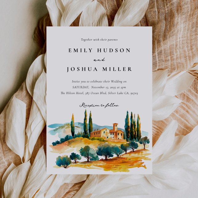 Toscana Landscape Italian Wedding Invitation (Creator Uploaded)