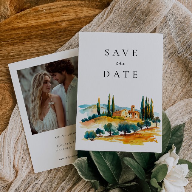 Toscana Landscape Italian Wedding Save The Date (Creator Uploaded)