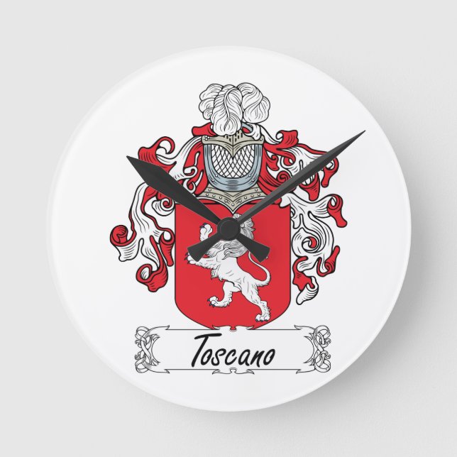 Toscano Family Crest Round Clock (Front)