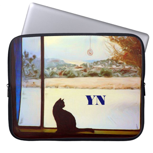 Tosca's Winter Window Laptop Sleeve (Front)