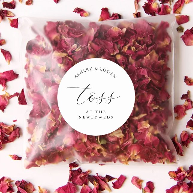 Toss At The Newlyweds Confetti Favour Classic Round Sticker (Creator Uploaded)