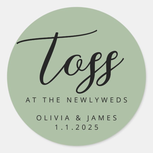Toss At The Newlyweds Sticker (Front)
