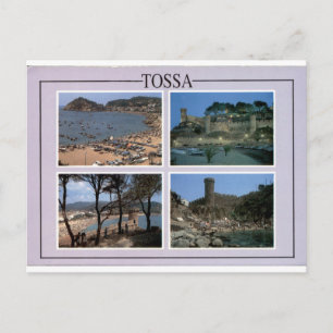 Tossa de Mar Vintage Beach and Castle Multiview Postcard