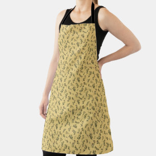 Tossed Floral Wildflowers on Jonquil Yellow Apron