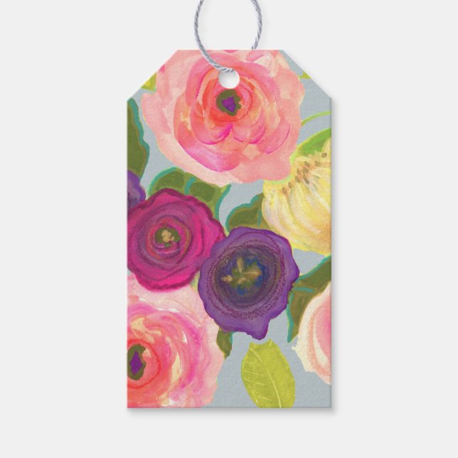 Tossed Flowers Gift Tags (Front)