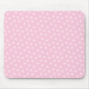 Tossed Pink Stars Mouse Pad