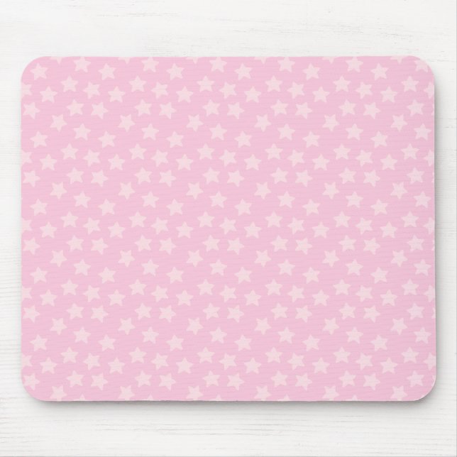 Tossed Pink Stars Mouse Pad (Front)