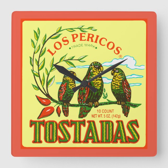 TOSTADAS SQUARE WALL CLOCK (Front)